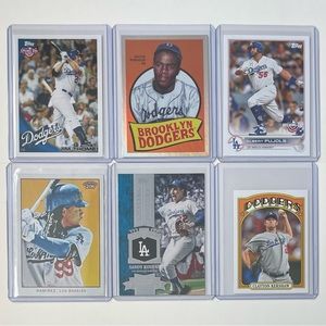 Lot of 6 Los Angeles/ Brooklyn Dodgers Topps MLB Baseball
